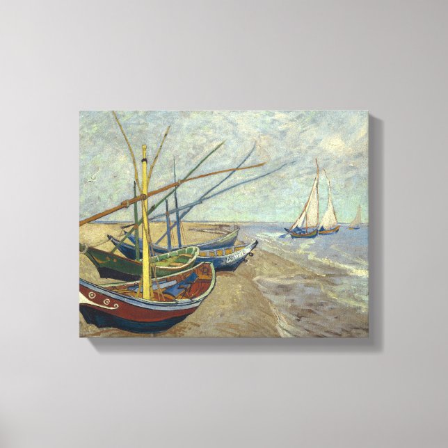 Toile Vincent van Gogh - Bateaux de pêche sur la plage (Recto)