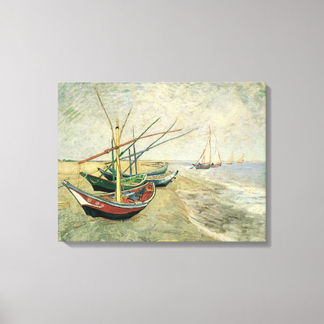 Toile Vincent van Gogh - Bateaux de pêche sur la plage (Recto)