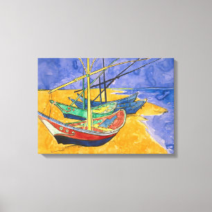 Toile Vincent van Gogh - Bateaux de pêche sur la plage