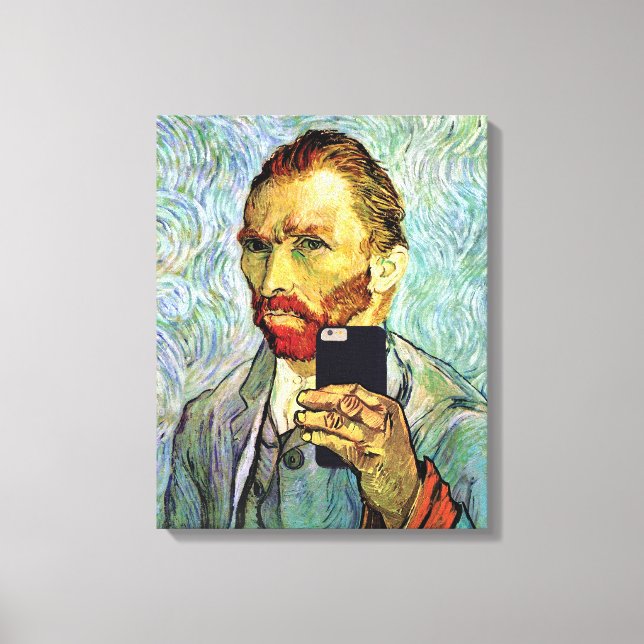 Toile Vincent Van Gogh Cellphone Selfie Autoportrait (Recto)