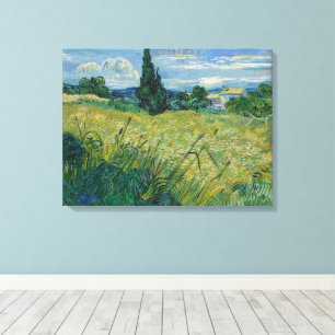 Toile Vincent Van Gogh, champ de blé vert avec Cypress