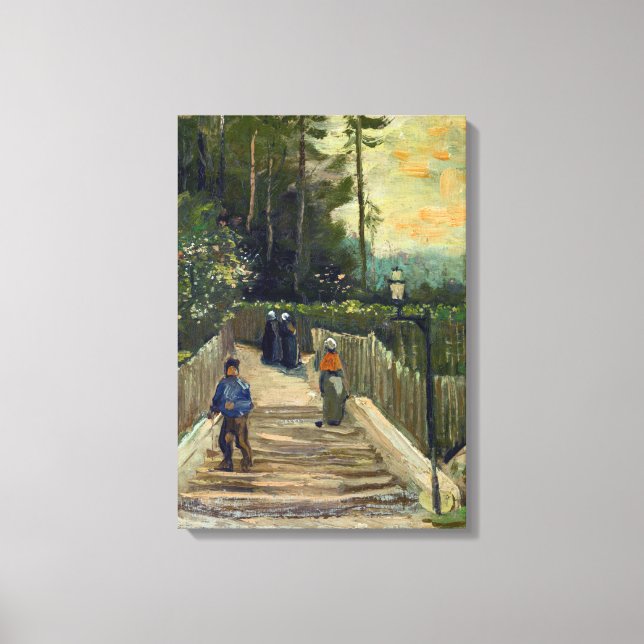 Toile Vincent van Gogh - Chemin en pente à Montmartre (Recto)