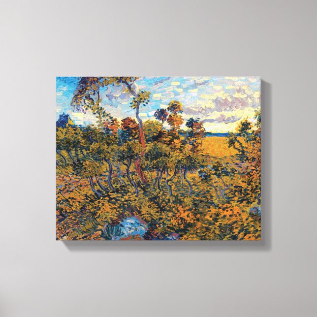 Toile Vincent Van Gogh - Coucher de soleil à Montmajour (Recto)
