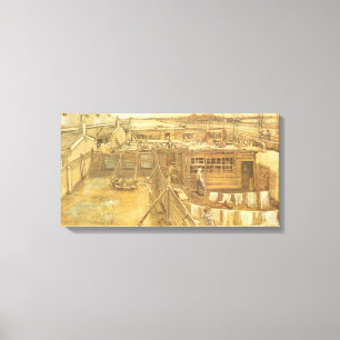 Toile Vincent van Gogh - Cour de charpentier et lessive