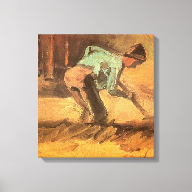 Toile Vincent van Gogh - Homme penché avec un bâton ou u (Recto)
