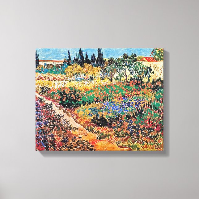 Toile Vincent Van Gogh - Jardin Fleuri avec sentier (Recto)