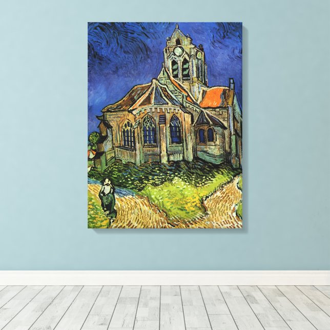 Toile Vincent van Gogh - L'église d'Auvers (Insitu (Plancher de Bois))