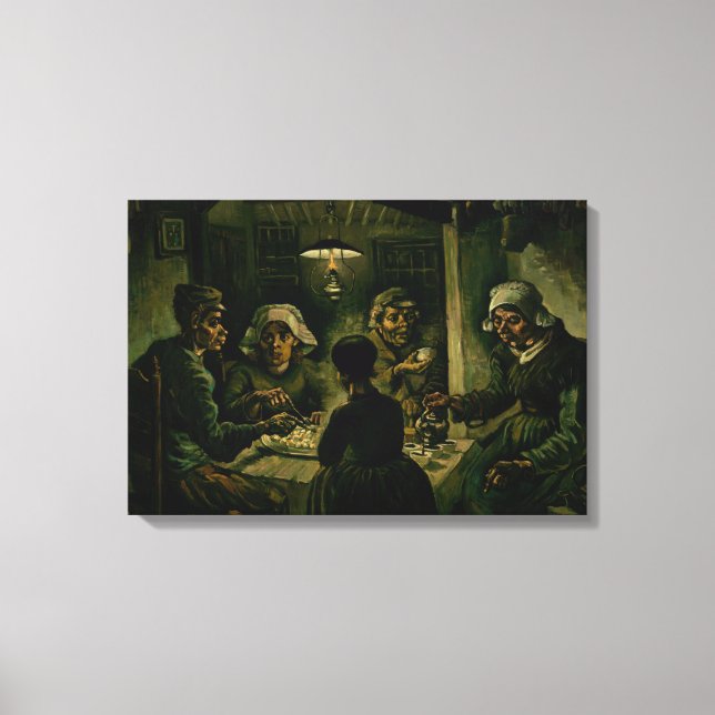 Toile Vincent van Gogh - Les mangeurs de pommes de terre (Recto)