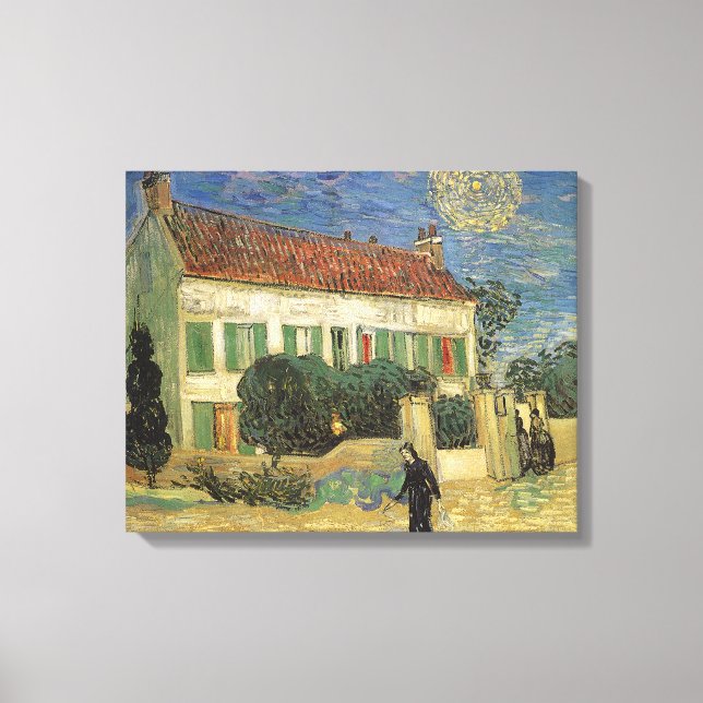 Toile Vincent van Gogh - Maison Blanche à la nuit (Recto)