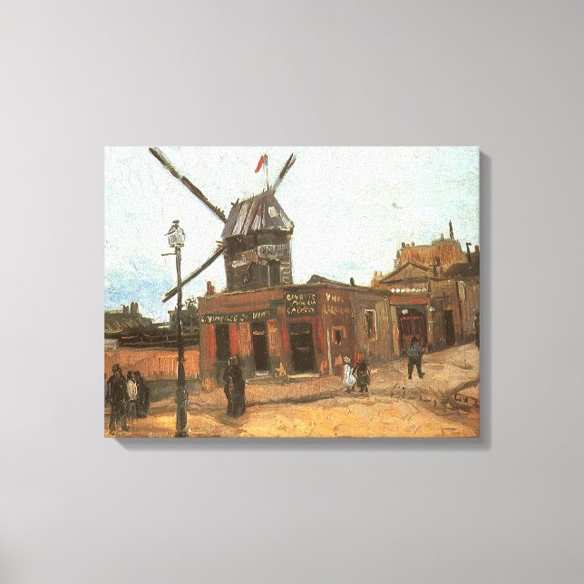 Toile Vincent van Gogh - Moulin de la Galette, Moulin à  (Recto)