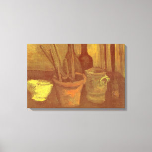 Toile Vincent van Gogh - Nature morte Pinceaux dans un p