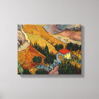 Toile Vincent van Gogh | Paysage avec Maison & Plowman