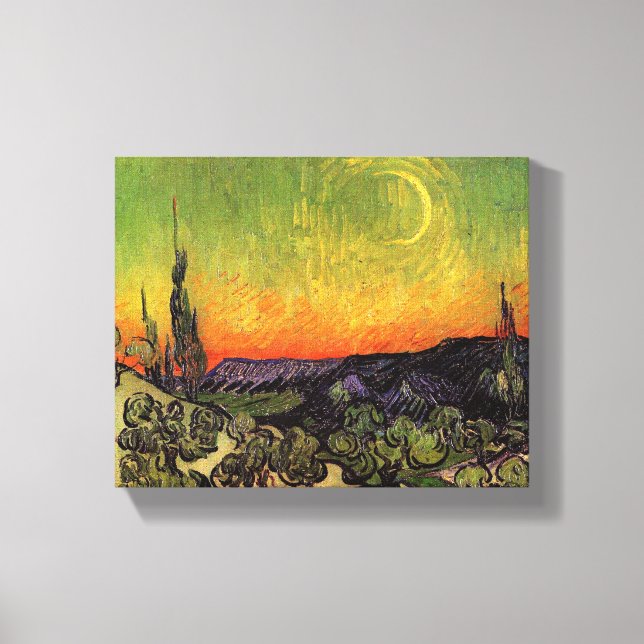Toile Vincent Van Gogh Paysage de Moonlit (Recto)