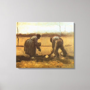 Toile Vincent van Gogh - Paysans Plantant des Pommes de 