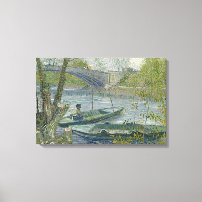 Toile Vincent van Gogh - Pêche au printemps, Pont de (Recto)