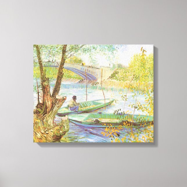 Toile Vincent van Gogh Pêche au printemps, Pont de Clich (Recto)