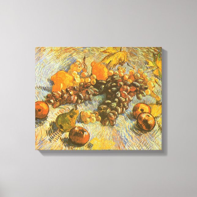 Toile Vincent van Gogh - Pommes, poires, citrons, raisin (Recto)