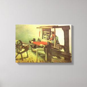 Toile Vincent van Gogh Tisserand regard à gauche rouet