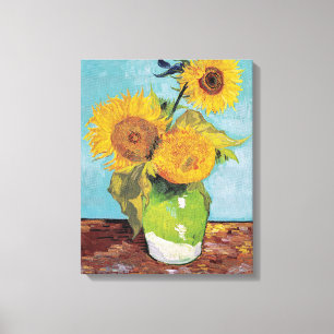 Toile Vincent Van Gogh - Trois Tournesols dans un Vase