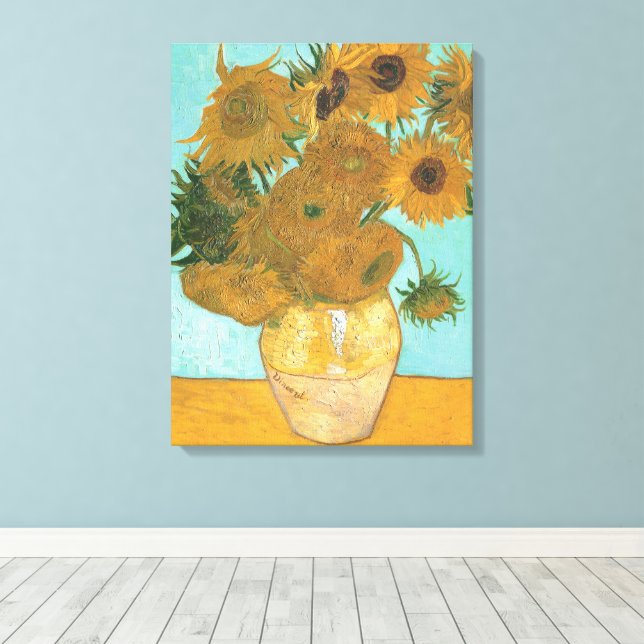 Toile Vincent van Gogh - Vase avec douze tournesols (Insitu (Plancher de Bois))