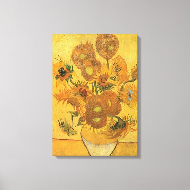 Toile Vincent van Gogh - Vase avec quinze tournesols (Recto)