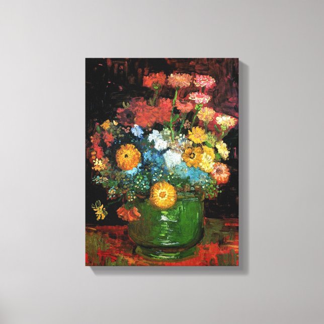 Toile Vincent Van Gogh - Vase Avec Zinnias Art (Recto)