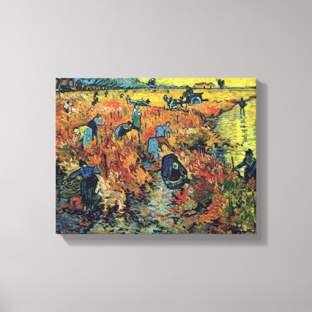 Toile Vincent Van Gogh - Vignoble Rouge À Arles Peinture (Recto)
