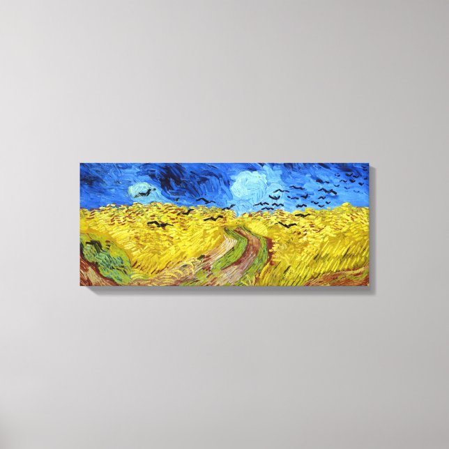 Toile Vincent van Gogh Wheatfield avec des corbeaux (Recto)