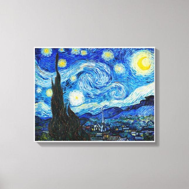 Toile Vincent Van Gogh's The Starry Night (1889). (Recto)