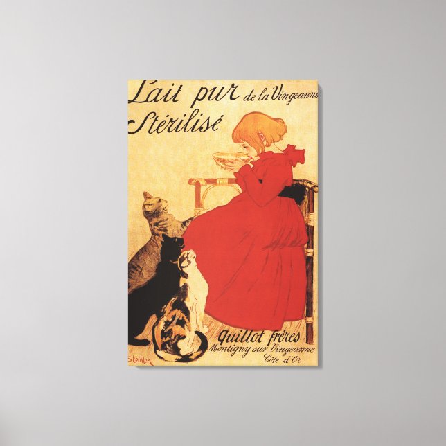 Toile Vingeanne Milk Girl avec chats (Recto)