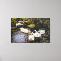 Vintage Alexander Koester Canards sur un étang de 
