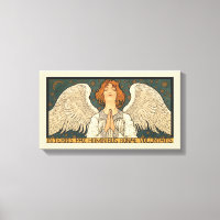 Vintage ange religieux priant avec des étoiles d'o