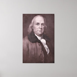 Toile Vintage Benjamin Franklin Portrait
