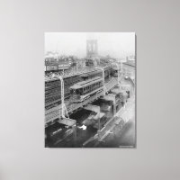 Vintage Brooklyn Bridge Railway Photographie (1910