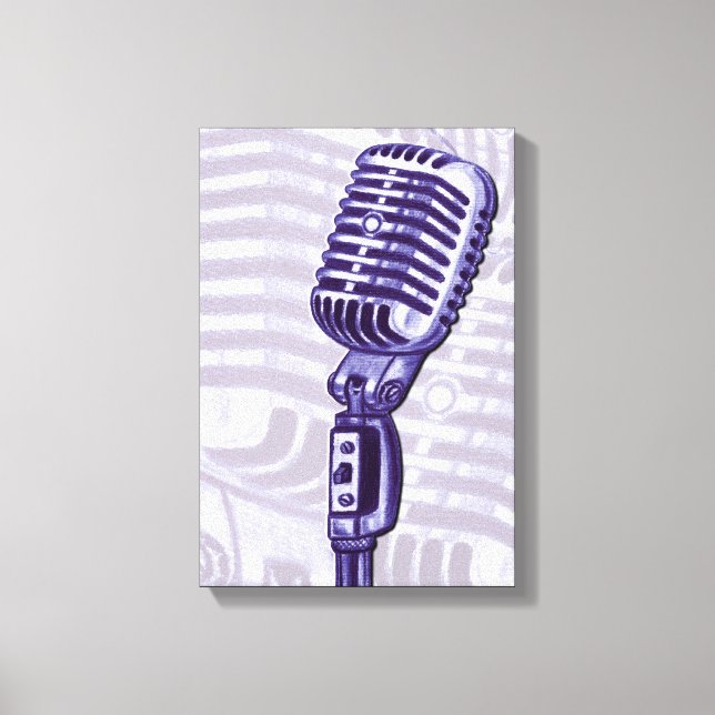 Toile Vintage de microphone violet (Recto)