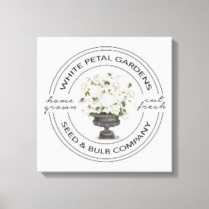 Toile Vintage Farmhouse white flower