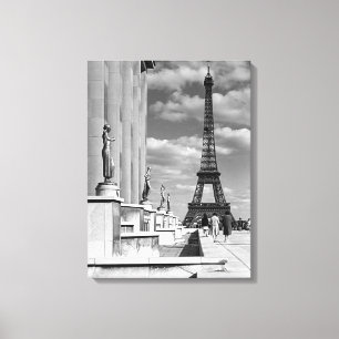 Toile Vintage France Paris Tour Eiffel Palais Chaillot