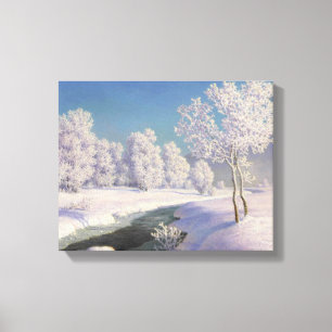 Toile Vintage Ivan Choultse Matin d'hiver en Engadine