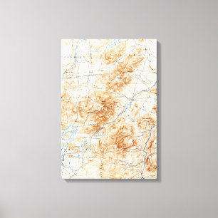 Toile Vintage Lake Placid New York Carte topographique