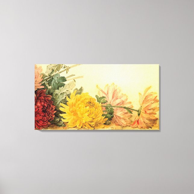 Toile Vintage "L'étude des chrysanthèmes" (Recto)