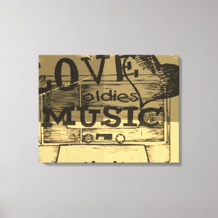 Toile Vintage Lodies musique 3 Canvas