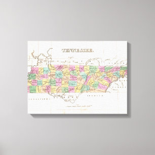 Toile Vintage Map of Tennessee