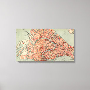 Toile Vintage Map of Venice Italy