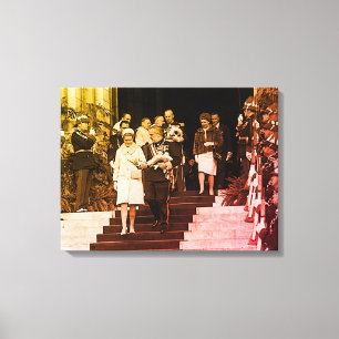 Toile Vintage Monaco Prince Albert et Princesse Grace