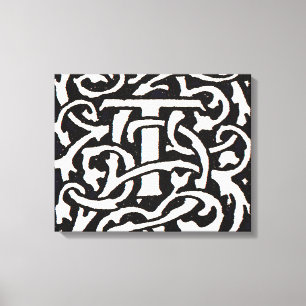 Toile Vintage Monogram T Art Nouveau Letter