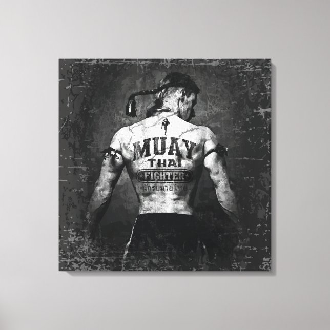 Toile Vintage Muay Thai Fighter (Recto)