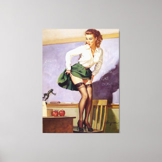 Toile Vintage Naughty Enseignant Pin Up Girl Canvas