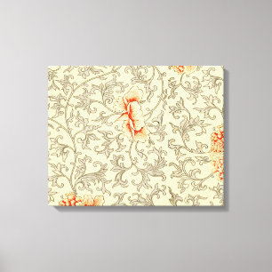 Toile Vintage rose gris Artwork Botanique Floral