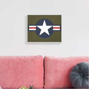 Toile Vintage rouge blanc bleu USAAF Insignia Star Bars