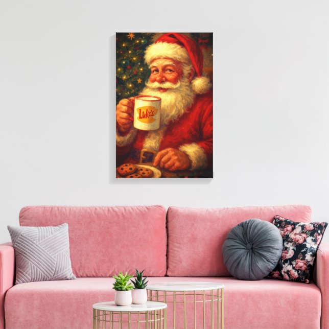 Toile Vintage Santa Christma Stretched Canvas  (Insitu(Salon))